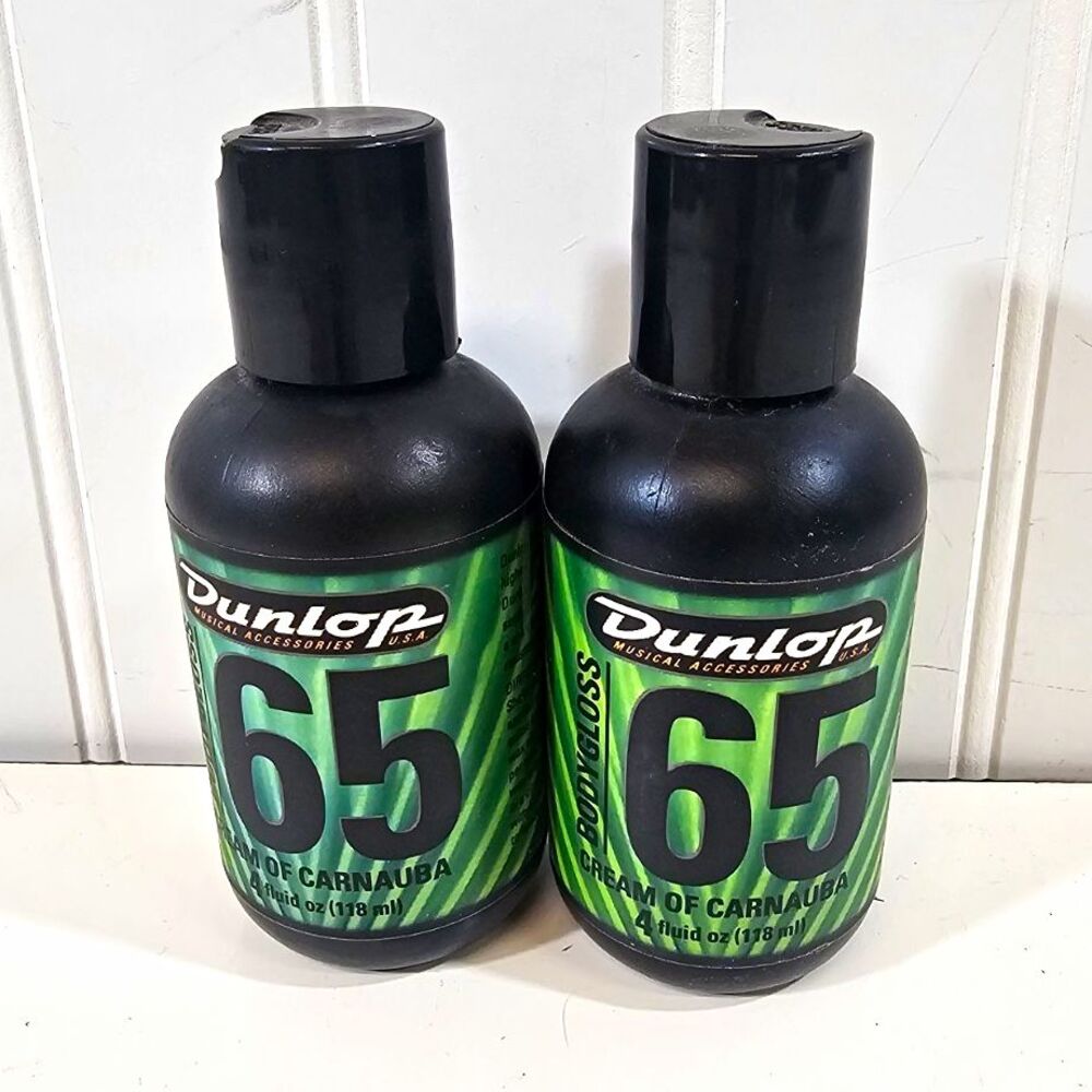 Dunlop 65 Guitar Polish Bodygloss Cream of Carnauba 4 fl oz 2 Pack NOS